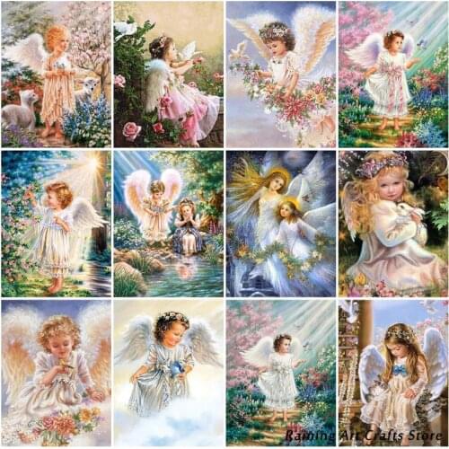 Full Square/round Drill 5D Diy Diamond Painting "angel Princess" Embroidery Cross Stitch Kit Mosaic Picture Baby Kids Room Decor