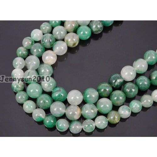 Natural African Green Calcedony Ja-sper Gems Stone Round Spacer Beads 16''10mm Strand for Jewelry Making Crafts 5 Strands/Pack