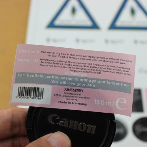 Customized custom plastic bottle labels