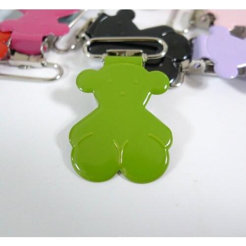 25PCS 1" 25mm #22 LIME GREEN Color Teddy Bear Suspender Clips Pacifier Holder Clips