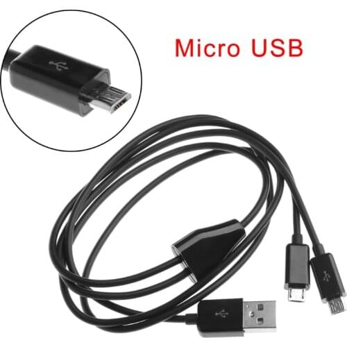 Portable USB 2.0 Type A Male To Dual Micro USB Male Splitter Y Charging Data Cable hot