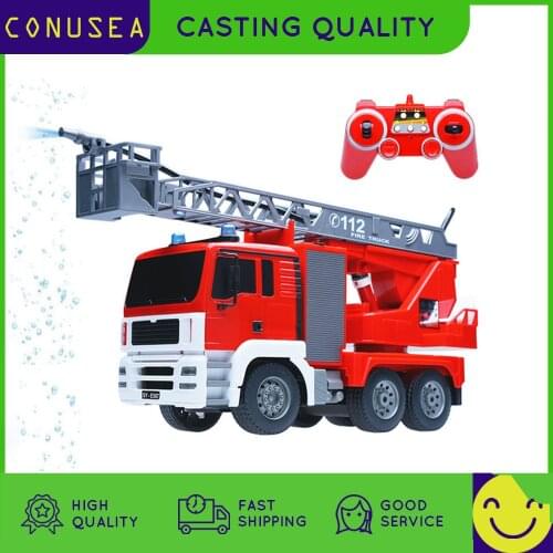 1:20 Fire Truck 2.4G Big Remote Control Electric Rc Car Model Spray Water Childrens Cars Sprinkler Music Educational Toys for B