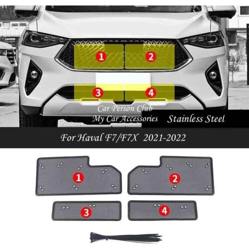 For Haval F7 F7X 2019-2021 Front Grills Insect Net Radiator Grille Protecte Cover Anti Dirty Sand Mesh Car Decorate Accessories