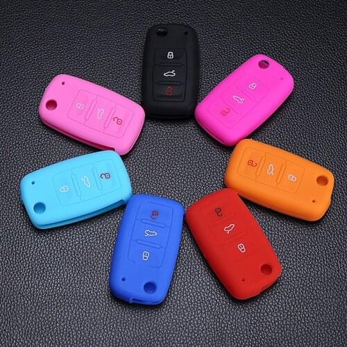Silicone case car key cover for Volkswagen VW polo passat b5 golf4 5 6 jetta tiguan Golf CrossFox Beyond That Beetle Key Shell