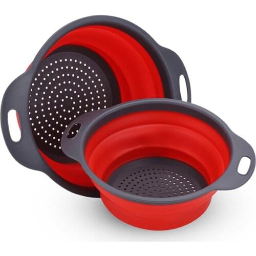 Folding Vegetable Fruit Washing Basket Drain Strainer Colander Kitchen Utensil