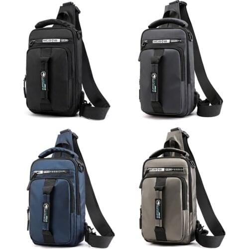 Work Crossbody Bags Men USB Charging Motorcycle Bicycle Chest Pack Short Trip Messengers Chest Bag Waterproof Shoulder Bag Male