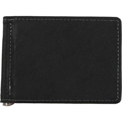Faux Leather Slim Mens Credit Card Wallet Money Clip Contract Color Simple Design Burnished Edges Brand New Men Bifold Wallets