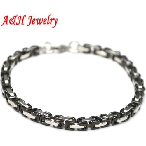 High Quality Gun Black and Steel Color Plated 5mm Fashion Men and Women Bracelets Gift