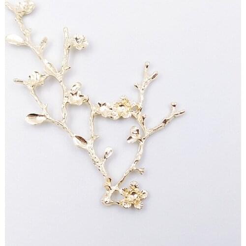 50pcs Plum Blossom Flower Alloy Rhinestone Appliques Hairpin Hair Clip Decor Wedding Bride Shoes Bag Ornament Vintage Cloth DIY