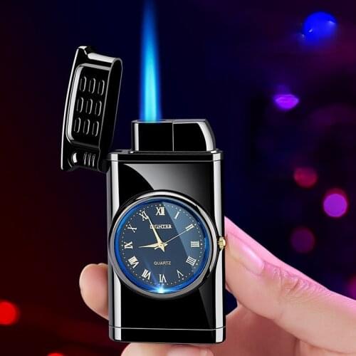 European Style Watch Lighter Creative Electronic Watch Inflatable Straight Lighter Smoking Accessories for Weed Gadgets for Men