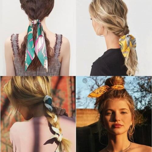 Boho Bow Streamers Hair Ring For Woman Fashion Ribbon Girl Hair Bands Scrunchies Horsetail Tie Solid Headwear Hair Accessories