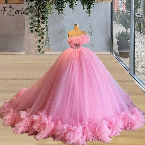 Luxury Puffy Long Prom Dresses Arabic Ball Gown Wedding Party Dubai Middle East Robe Women Night Gowns Long Train Vestidos