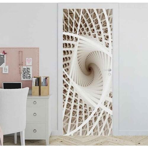 3D Wall Sticker Turn Spiral Door/Wall Paper Creative Home DIY Decor Deur Sticker Vinyl Self-adhesive Stickers Bedroom Poster