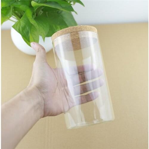 4pcs/lot 85*150mm 700ml Kitchen Storage Glass Bottle Food Jar Container Transparent Storage Can Containers Cork Glass Jars
