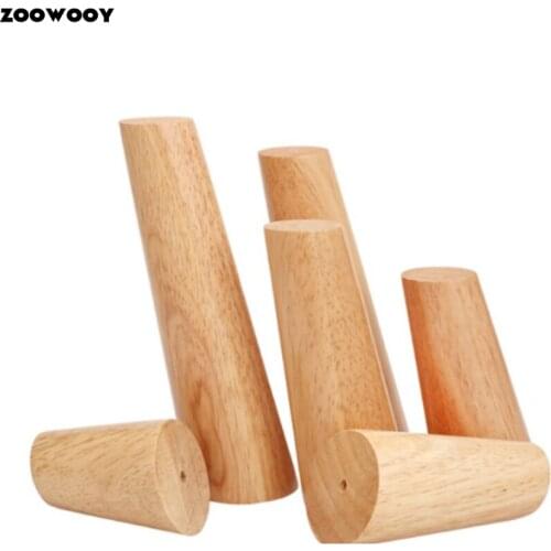 4 Pcs With Mounting Screws Solid Wood Leg Furniture , Slant Cone Sofa Bed Cabinet Table and Chair Replacement Feet Foot
