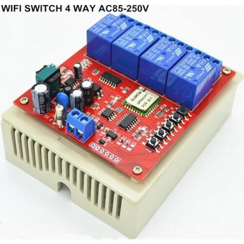 AC 85-250V 110V 220V Smart WIFI delay Switch 4CH wireless Switches Home Automation Intelligent Center for APP Controls