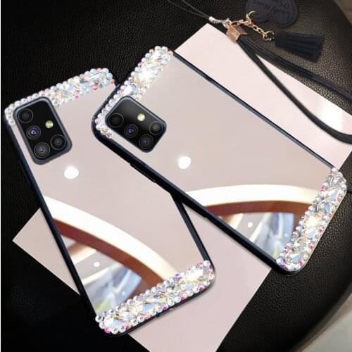 Glitter Case For Samsung Galaxy M51 A42 A51 A71 S10 S10E Note 20 S21 S20 Ultra Plus S30 A5 A6 A7 A8 2017 2018 Bling mirror cover