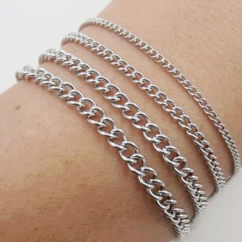 Stainless Steel Curban Chain Bracelet, Male & Female Bracelet, Fashion Cute Jewelry Accessories