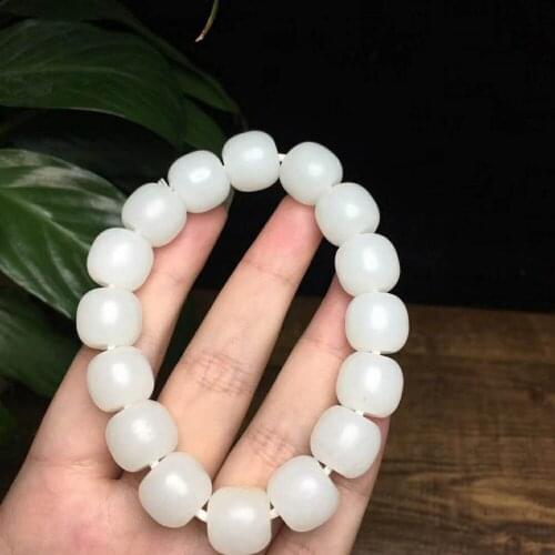 H69#Hetian jade white jade bracelet, jade is warm and delicate