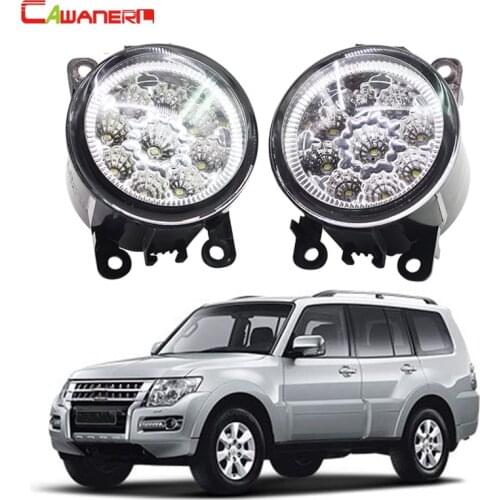Cawanerl 2 X Car Styling LED Fog Light DRL Daytime Running Light 12V For Mitsubishi PAJERO 4/IV V8_W V9_W 2007-2015
