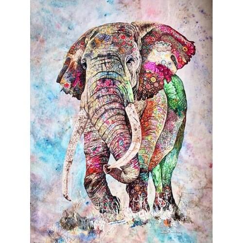 Color Colorful Elephant Diamond Painting Animal Round Full Drill Nouveaute DIY Mosaic Embroidery 5D Cross Stitch Home Decor Gift