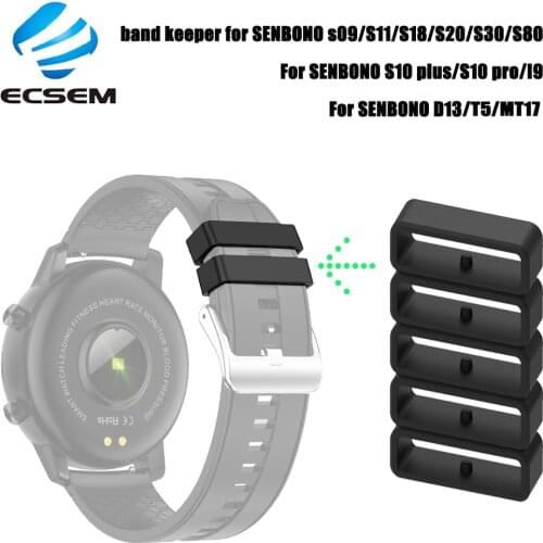 Band keeper for SENBONO S10 S11 S18 S20 S30 S80 S82 D13 Z08S smart watch retainer fasten ring for SENBONO S09 strap rubber loop