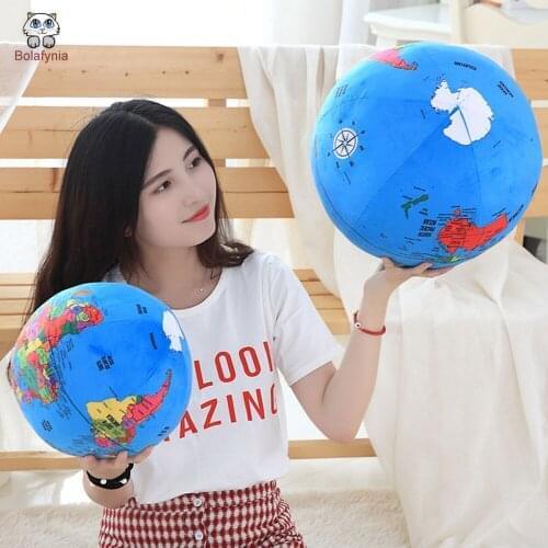 BOLAFYNIA Children Plush Stuffed Toy globe map pillow Baby Kids Toy for Christmas Birthday gift Earth toy