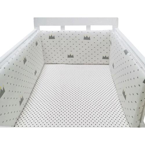Baby Nursery Nordic Stars Design Baby Bed Thicken Bumper One-Piece Crib Around Cushion Cot Protector Pillows Newborns Room Decor