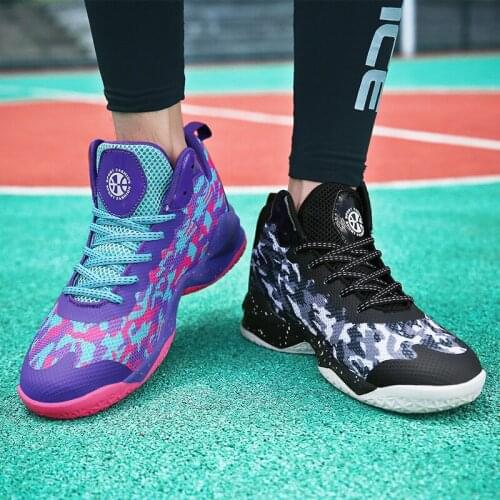 Mens Sneakers Professional Middle-Top Anti-Slip Cushioning Basketball Shoes Mesh Breathable Sports