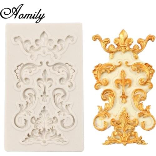 Aomily 1PC European Relief Silicone DIY Fondant Cake Bakeware Wedding Decor Party Birthday Cake Mould Baking Decorating Tools