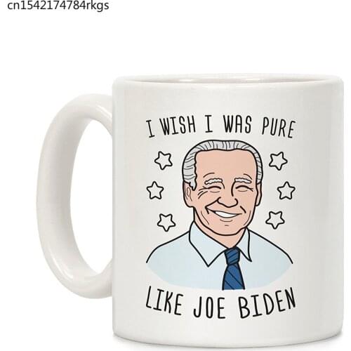 I Wish I Was Pure Like Joe Biden White 11 Ounce Ceramic Coffee Mug