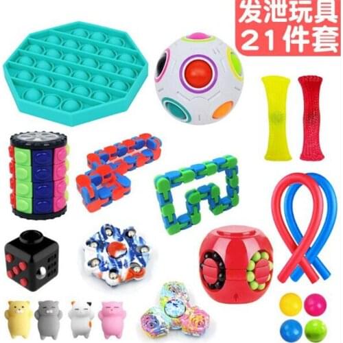 Fidget Toys 18/20/21/22PCS Pack Sensory Toy Set Antistress Relief Autism Anxiety Anti Stress Bubble for Kids Adults
