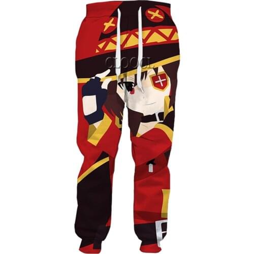 CLOOCL Classic Anime Girl Megumin Konosuba Trousers Men Women 3D Print Harajuku Sweatpants Streetwear Jogging Pants