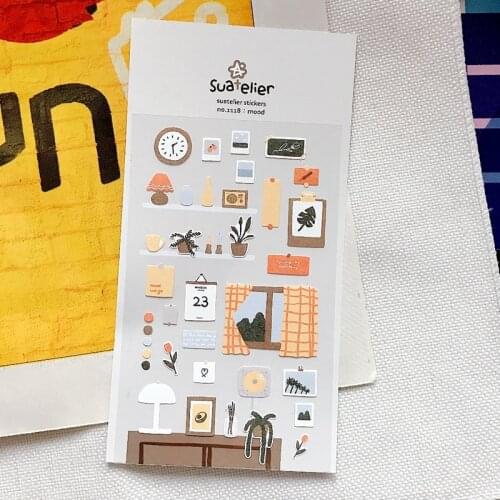 Korea Sonia Mood Home Things Stickers INS Style Paper Cutting Dies Scrapbooking Journal Diary DIY Decoration Hobby Craft Vendor