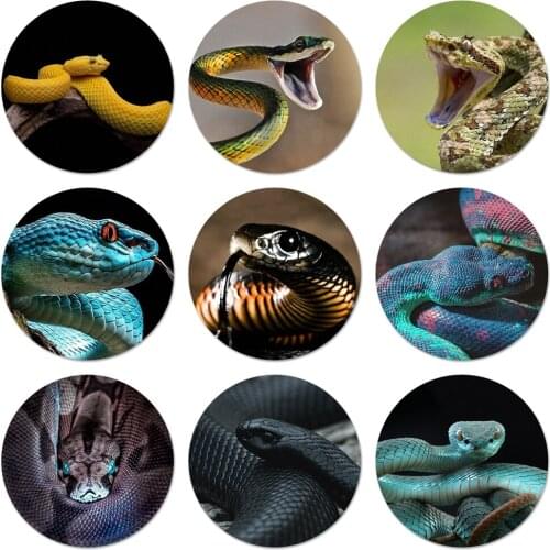 Animal Leather Snake Scales Icons Pins Badge Decoration Brooches Metal Badges For Clothes Backpack Decoration