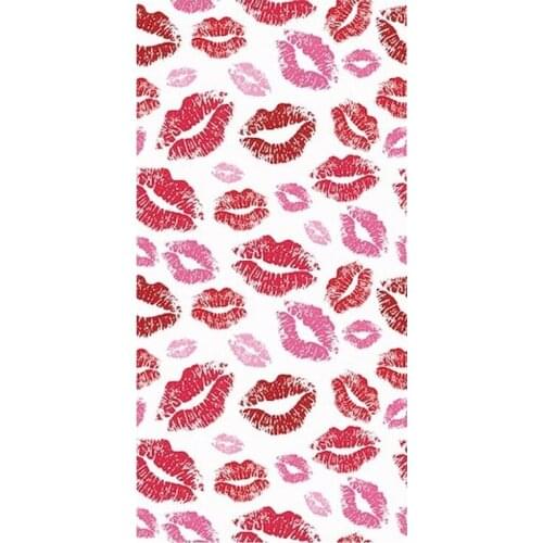 Cool Red Pink Lipstick Kiss Print Microfiber Spa Sauna Towels Lips All Over Design Beach Travel Sport Towels Pool Birthday Gifts