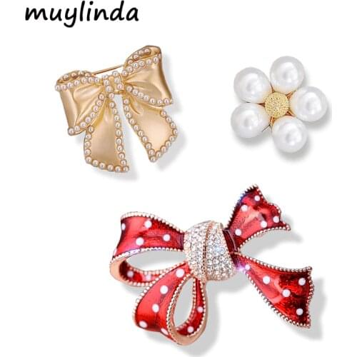 Muylinda Bowknots Metal Brooch Girls Clothes Pins Party Banquet Pin Accessories Gift For Women Wedding Jewelry