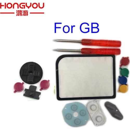 DIY For Nintendo Game Boy Zero DMG-001 Plastic Buttons Conductive Rubber Mod Kit Glass Lens Protector For Raspberry Pi