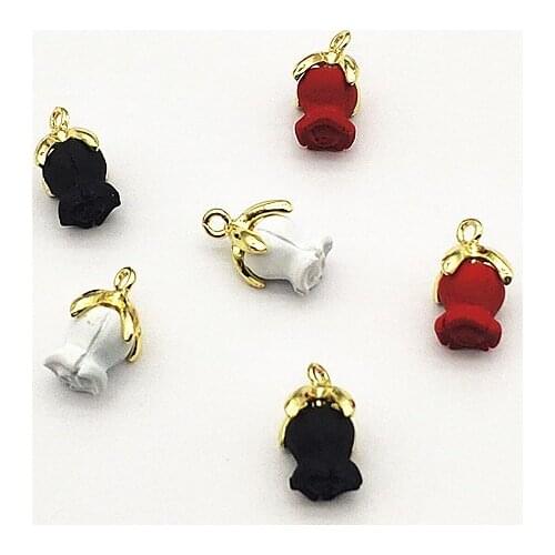 New Arrival! 15x11mm 50pcs Zinc Alloy/Paint Effect Flower Charm for Handmade Earring DIY Parts,Jewelry Accessories &Component