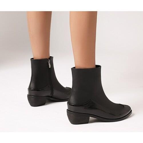 Autumn New Fashion Pink womens boots Chelsea boots Martin boots foreign trade large womens shoes color matching short boots 41