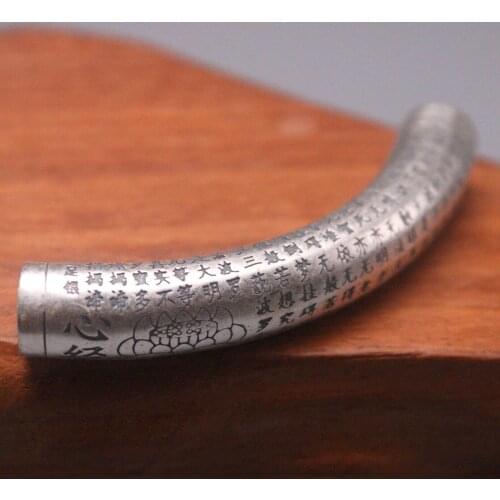 New Pure 925 Sterling Silver Pendant 57x9mm Buddhist sutras Jewelry Accessories