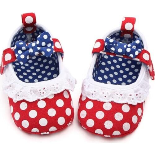 Baby Girl Shoes Polk Dot Infant First Walker Soft Toddler Baby Crib Shoes Toddler Girls Princess Shoes Autumn