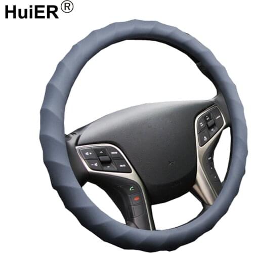 HuiER Auto Car Steering Wheel Cover High Food Grade Silicone Anti-slip 36-40CM/14.2"-15.7" Car Styling Steering-wheel Car-covers