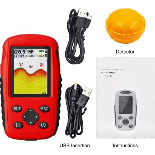 Rechargeable Wireless Real Waterproof Fish Finder Monitor Wireless Sonar Wired Transducer Echo Sounder Fishing Radar Equipment