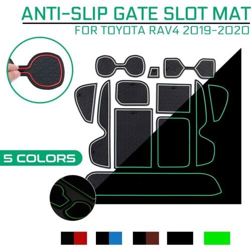 Anti-Slip Mat Gate Slot Mats Cup Rubber Pads Rug Car Stickers Accessories for Toyota RAV4 2019 2020 For XA50 RAV IV 50