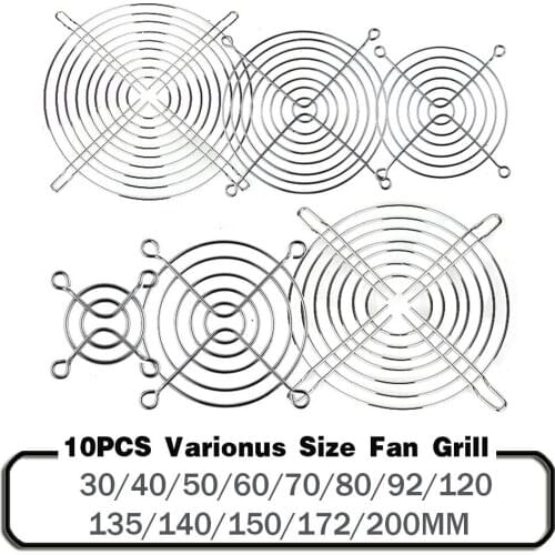 10PCS Cooling Fan Guard Metal Grill Computer Fan Grill Cover 30mm 40mm 50mm 60mm 70mm 80mm 90mm 120mm 135mm 140mm 170mm 200mm