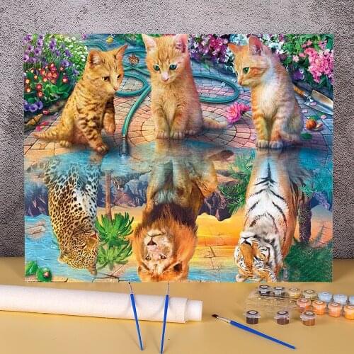 Animal Cat DIY Painting By Numbers Package Oil Paints 40*50 Picture By Numbers Photo Decoration Adults Handiwork Drawing
