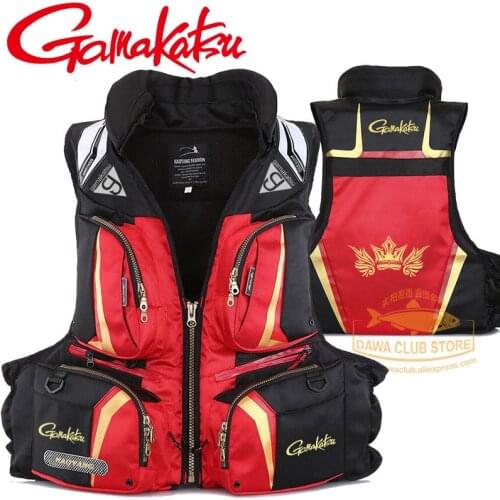 2021 New GAMAKATSU Life Vest Fishing Life Jacket Large size 120 Kg Multi-pocket Light Life Jacket High Buoyancy Sea Life Jacket
