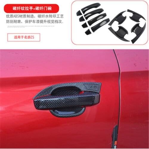 Car Styling fit For MG ZS high quality ABS Chrome Charcoal Door Handle Bowl Door handle Protective covering Cover Trim