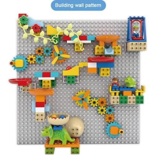 Slideway Building Blocks Wall Large Size Marble Racing Block Slide Ball Track Brick Two Creative Ways of Toys For Children Gifts